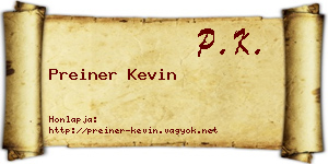 Preiner Kevin névjegykártya